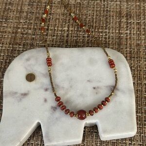 Red jasper and green Onyx necklace